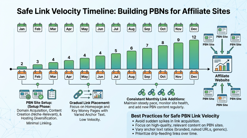 Link velocity for affiliate site PBN building
