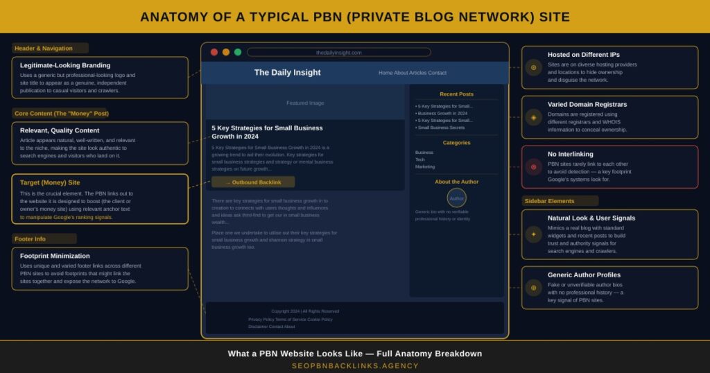 What a PBN website looks like