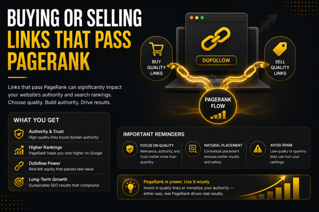 buying or selling links that pass PageRank